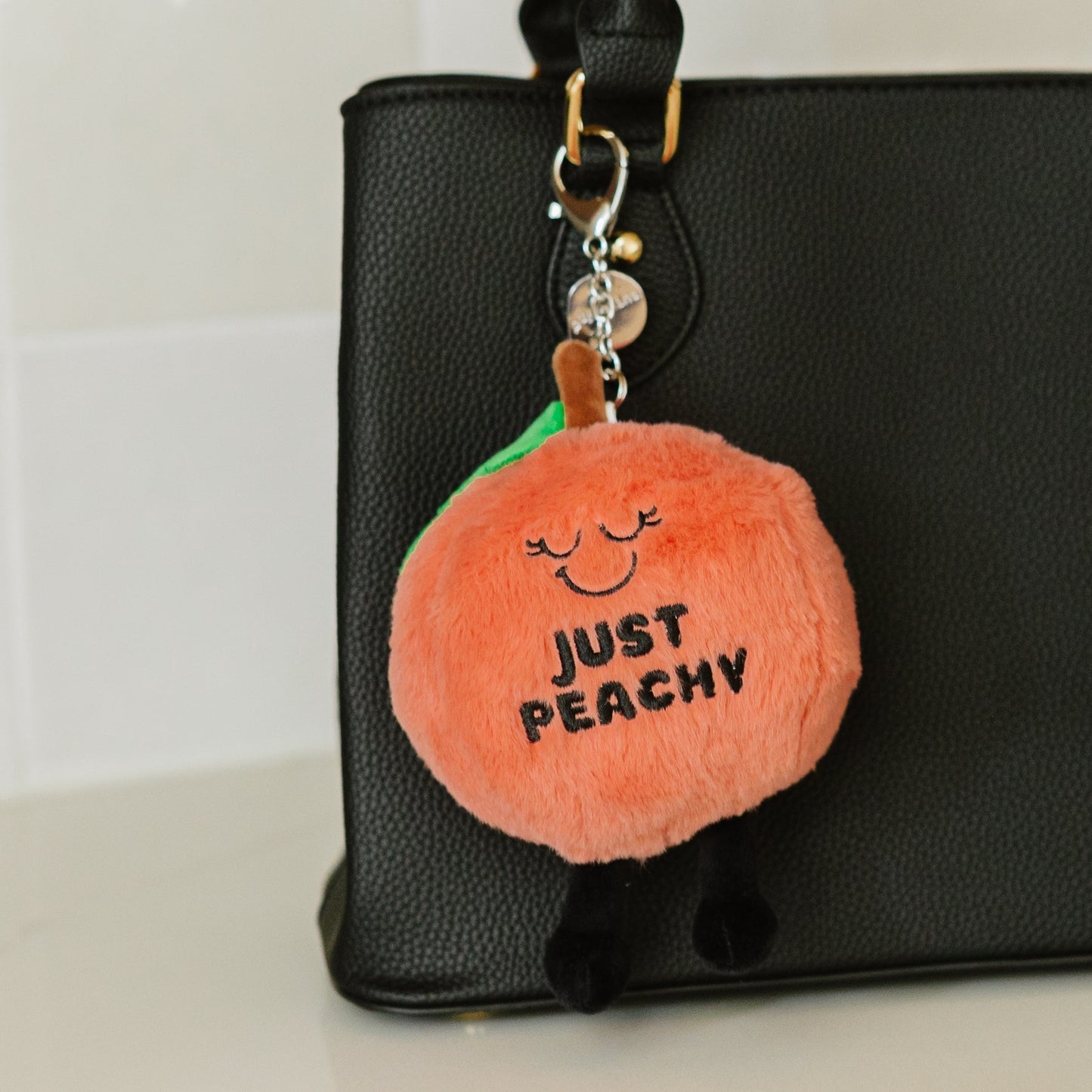 "Just Peachy" Peach Plush Bag Charm