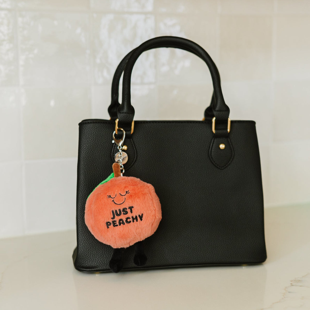 "Just Peachy" Peach Plush Bag Charm