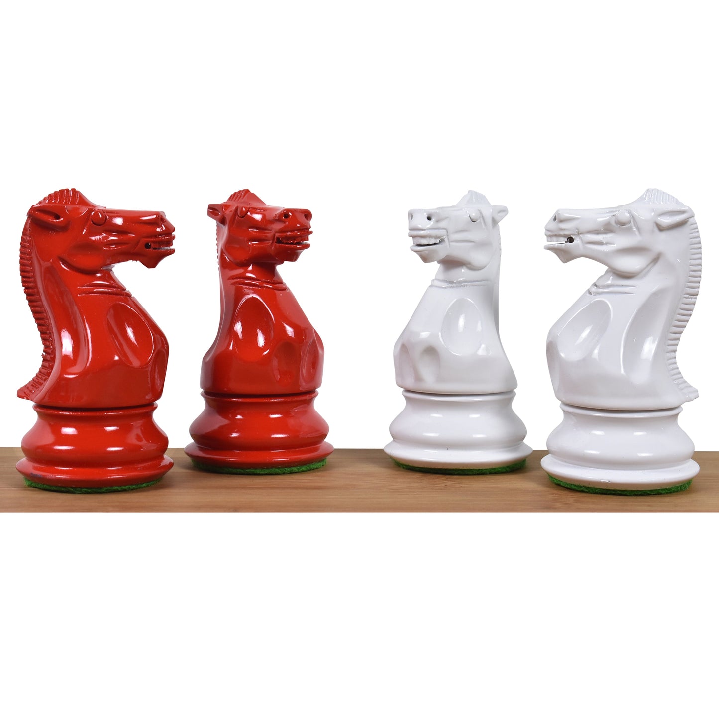 4.1" Pro Staunton Weighted Red & White Painted Wooden Chess Set- Chess Pieces Only - 4 queens
