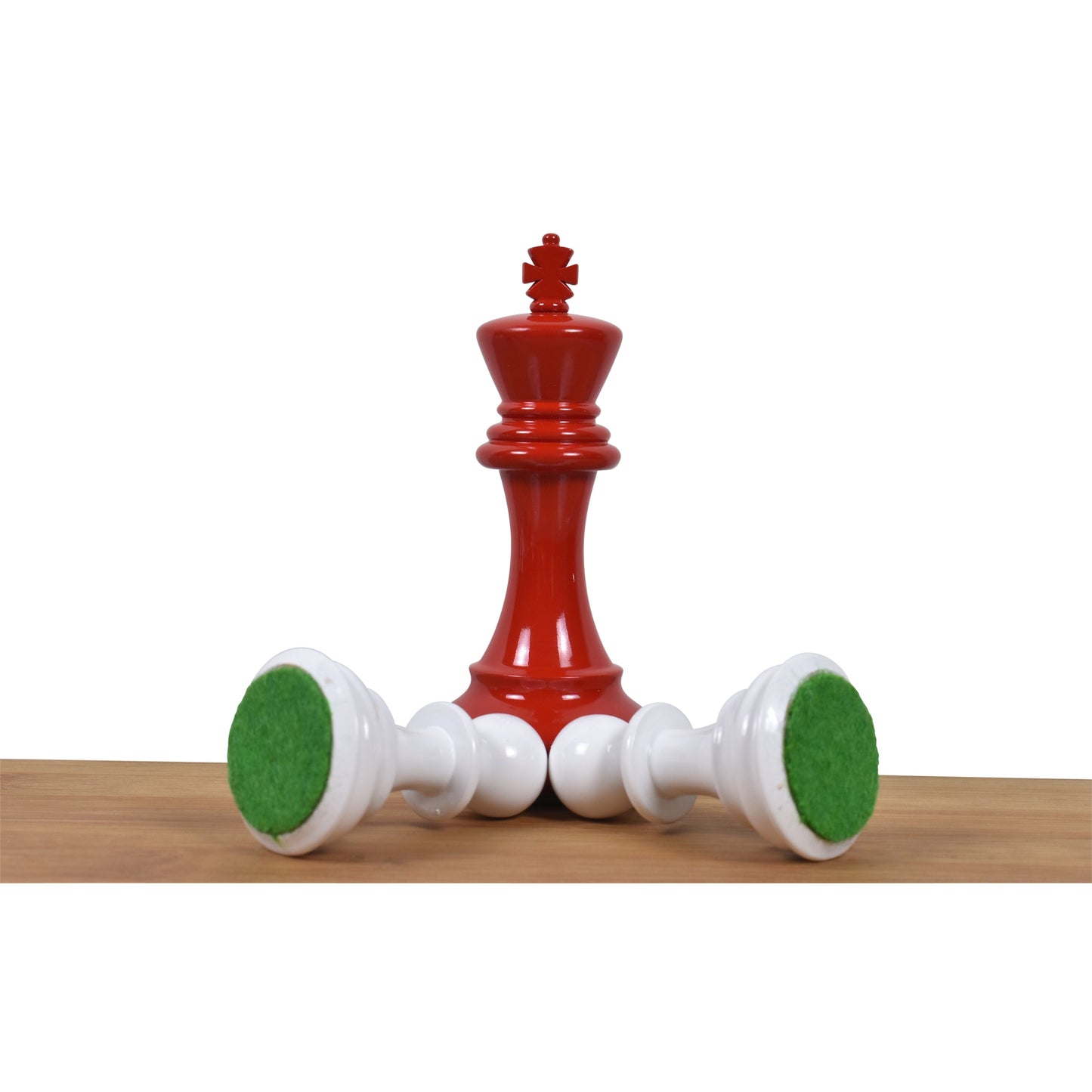 4.1" Pro Staunton Weighted Red & White Painted Wooden Chess Set- Chess Pieces Only - 4 queens