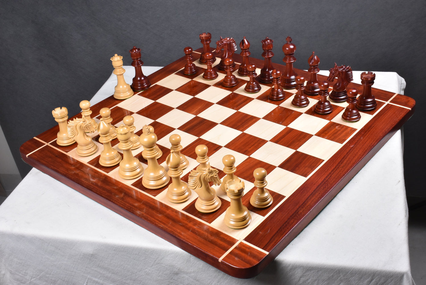4.6" Arthur Luxury Staunton Chess Set- Chess Pieces Only - Bud Rosewood - Triple Weighted