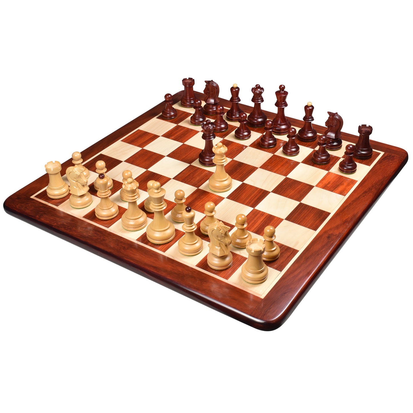 1970s' Dubrovnik Chess Set- Chess Pieces Only-Triple Weighted Bud Rosewood- 3.8" King