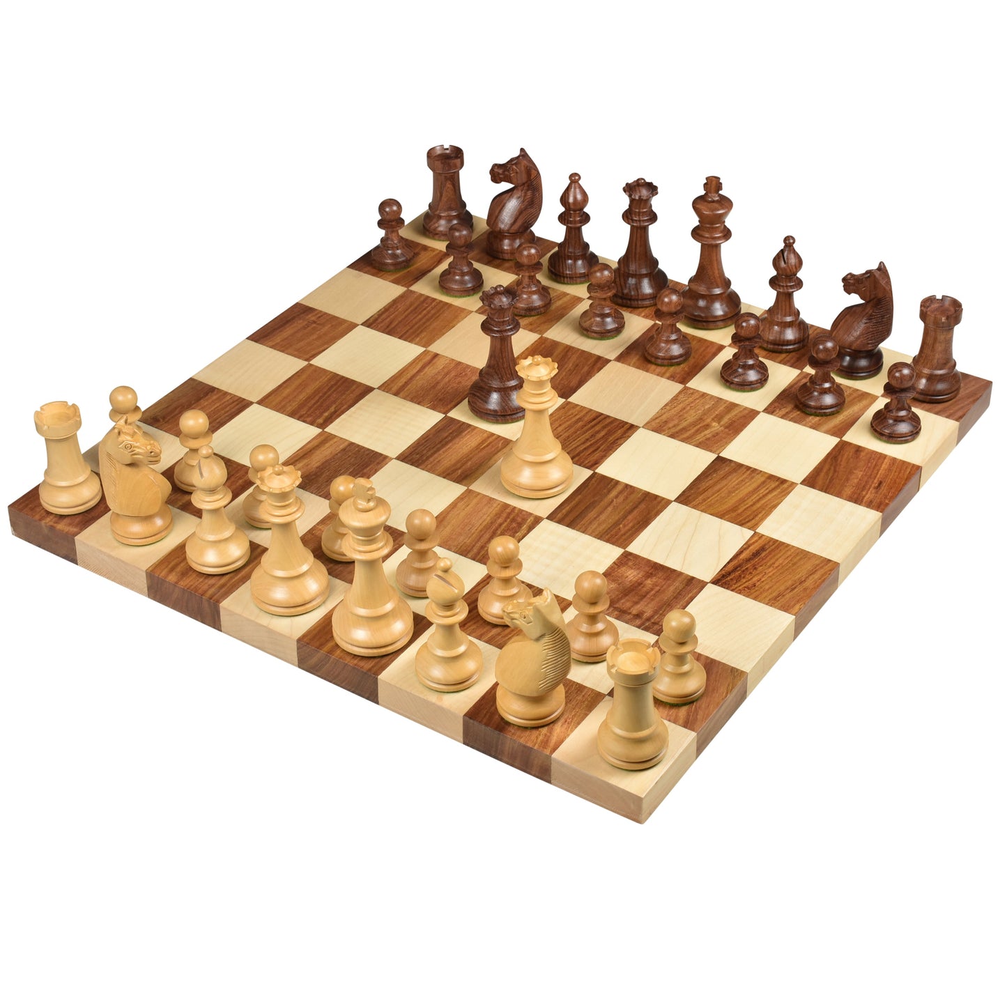 1920's German Collectors' Chess Set- Chess Pieces Only- Golden Rosewood - 4.1"