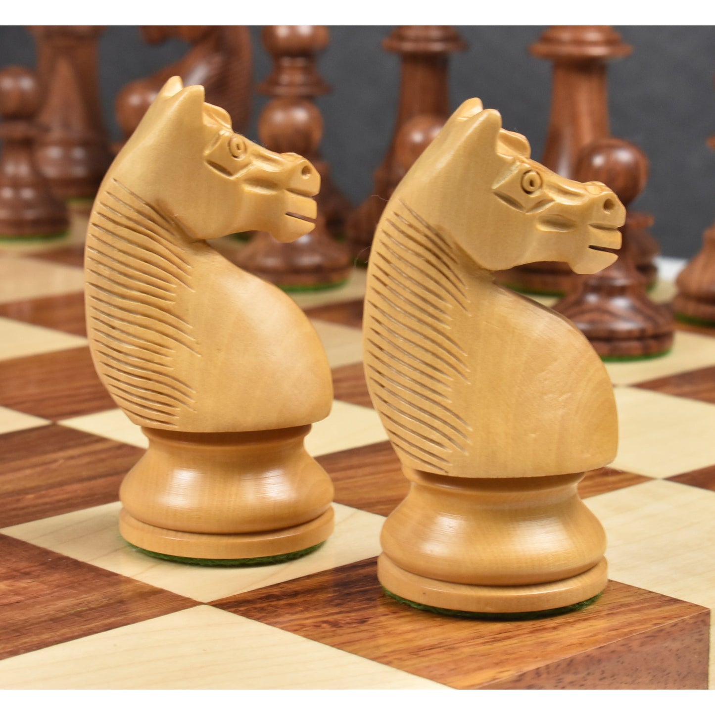 1920's German Collectors' Chess Set- Chess Pieces Only- Golden Rosewood - 4.1"