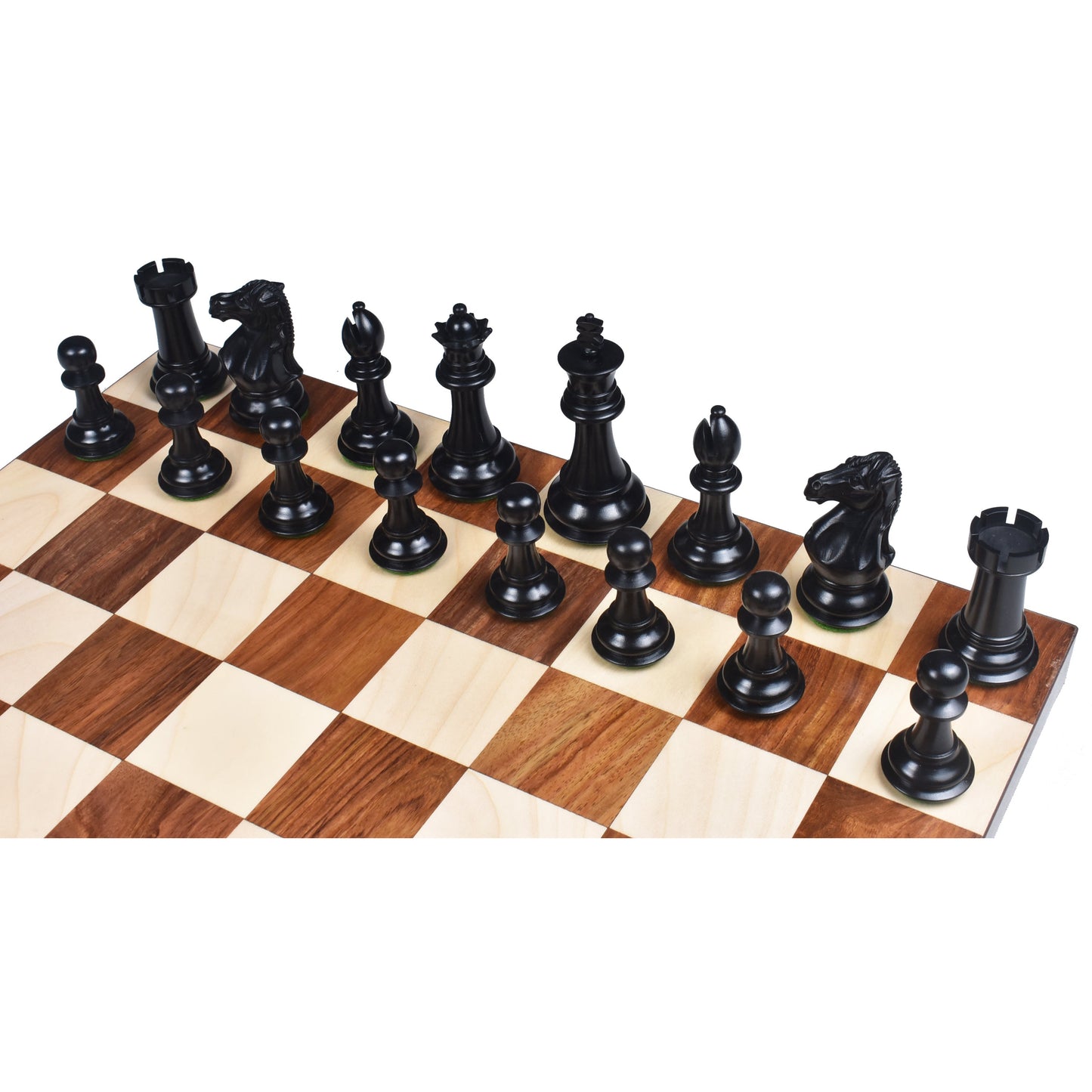 3.9" Royal Knight Staunton Chess Pieces Only set- Triple Weighted Ebony Wood