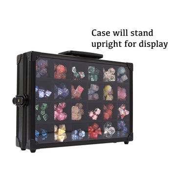 Dice Display Case and Rolling Tray with 2 Removable Divided Dice Trays - Storage Box Holds up to 480 Metal or Plastic Polyhedral Dice Sets