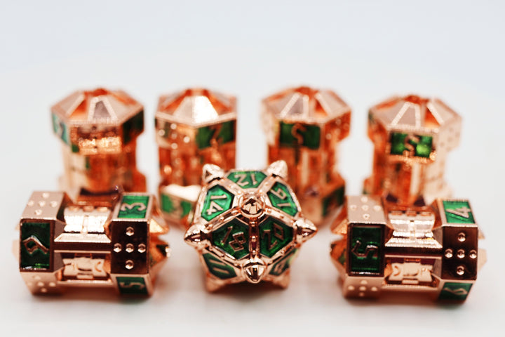 Dice 51: Emerald Meteor Shower - Metal CCG Dice Set