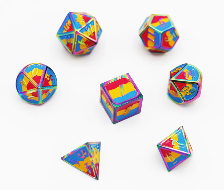 Pansexual Pride Flag - Metal RPG Dice Set