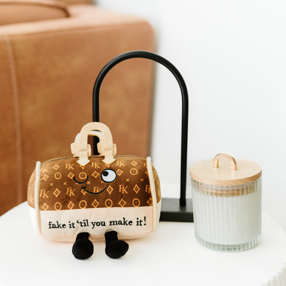 Plush Handbag "Fake It Til You Make It"