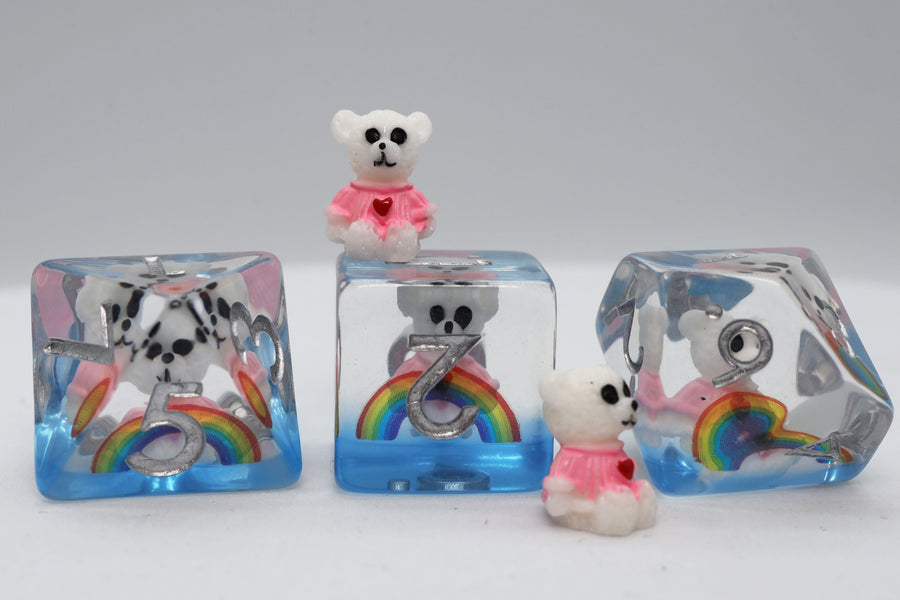 Rainbow & Teddy RPG Dice Set