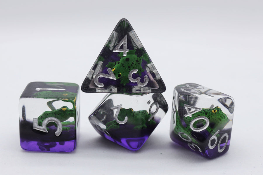 Green Poison Frog RPG Dice Set