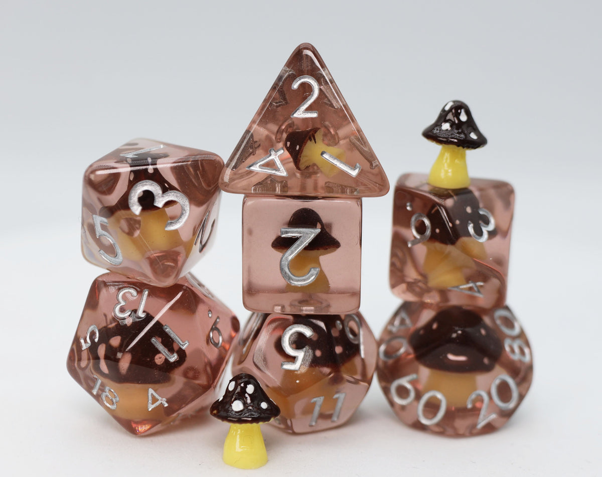 COFFEE MUSHROOM RPG DICE SET
