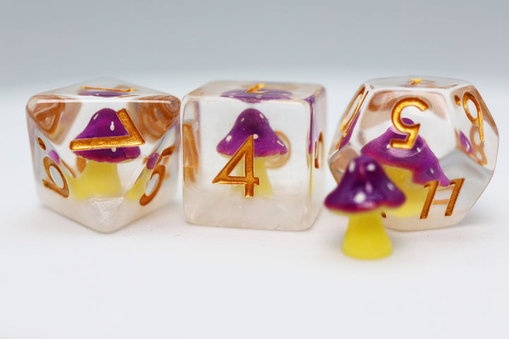 PURPLE MUSHROOM RPG DICE SET