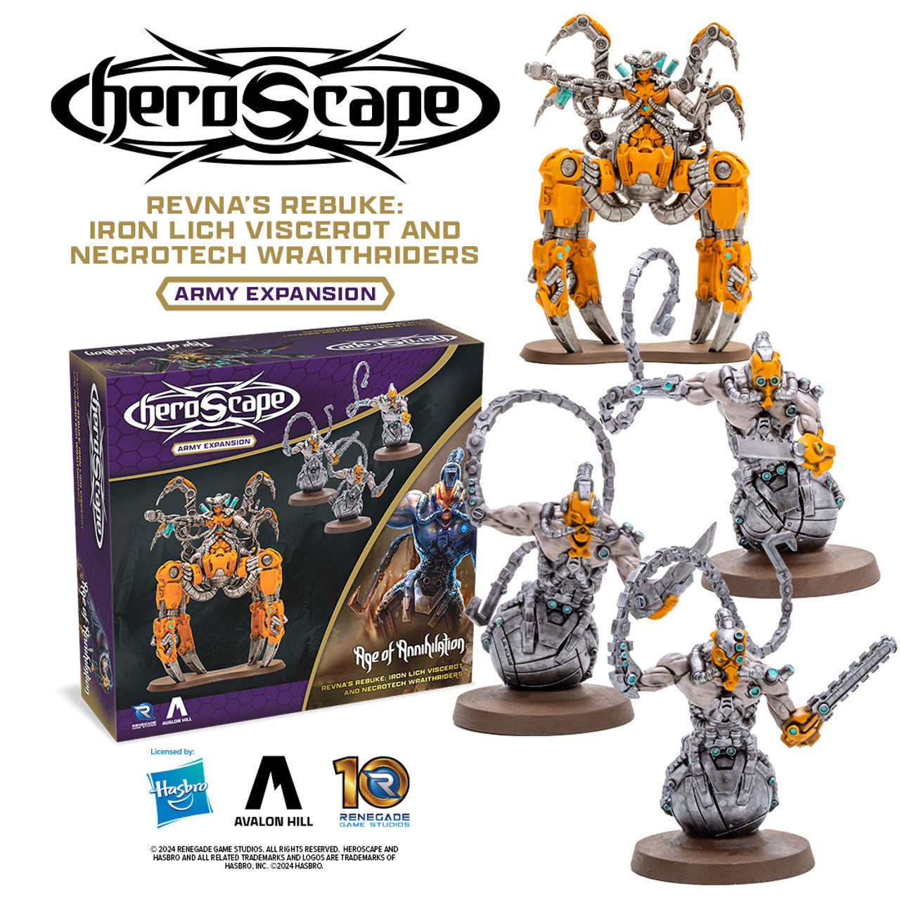 Revna's Rebuke: Iron Lich Viscerot and Necrotech Wraithriders Army Expansion (HeroScape)