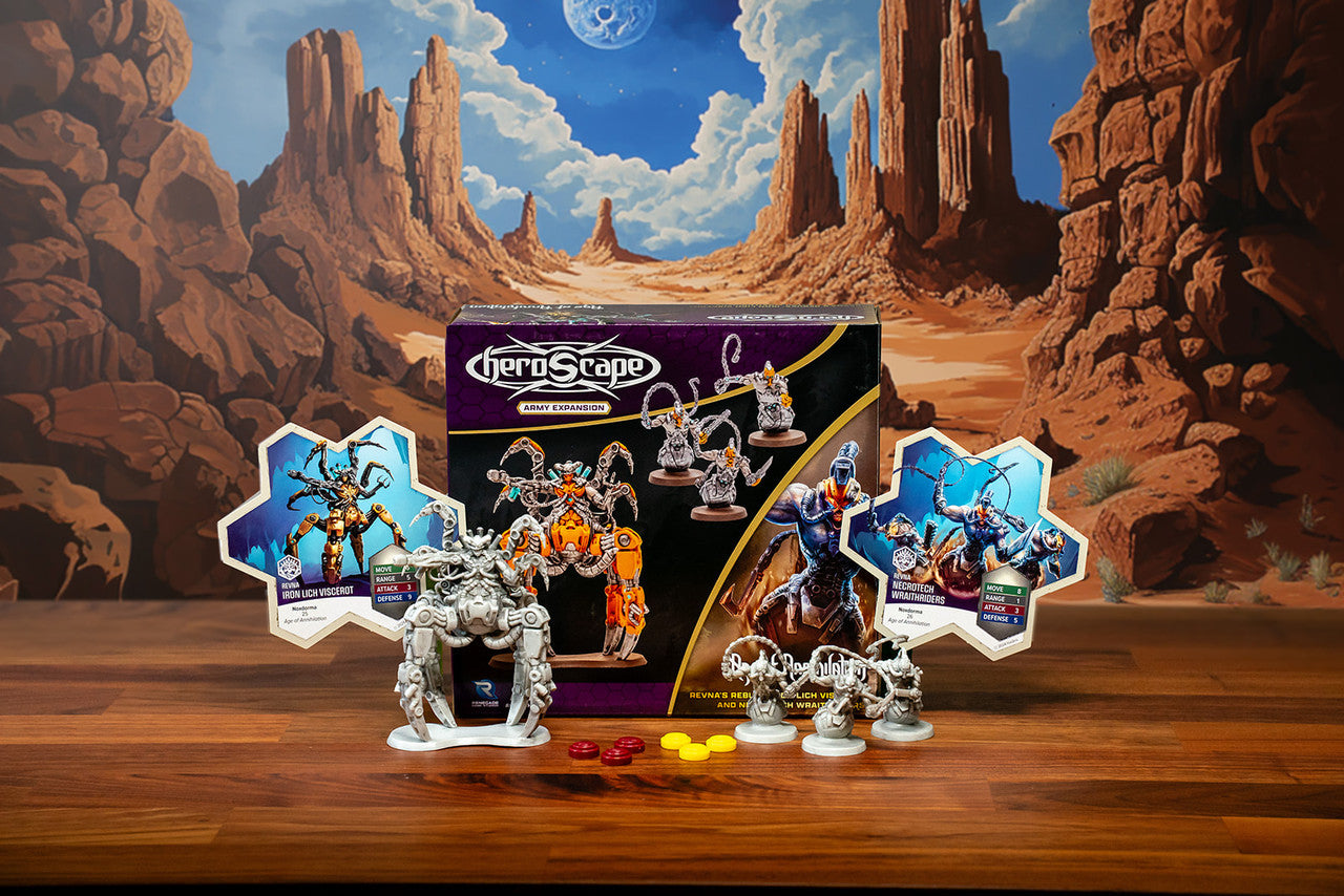 Revna's Rebuke: Iron Lich Viscerot and Necrotech Wraithriders Army Expansion (HeroScape)