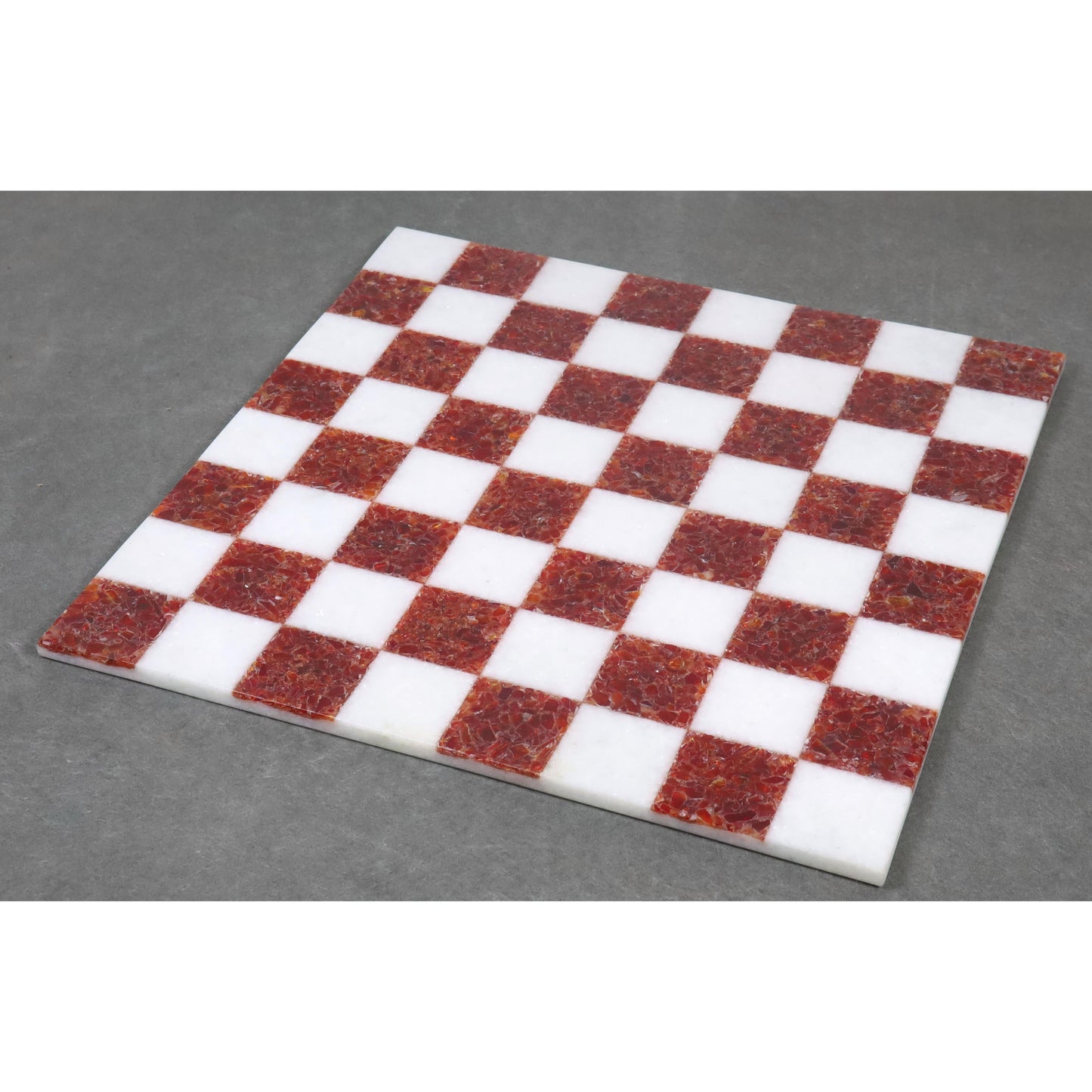 15'' Borderless Marble Stone Luxury Chess Board - Red and White stone