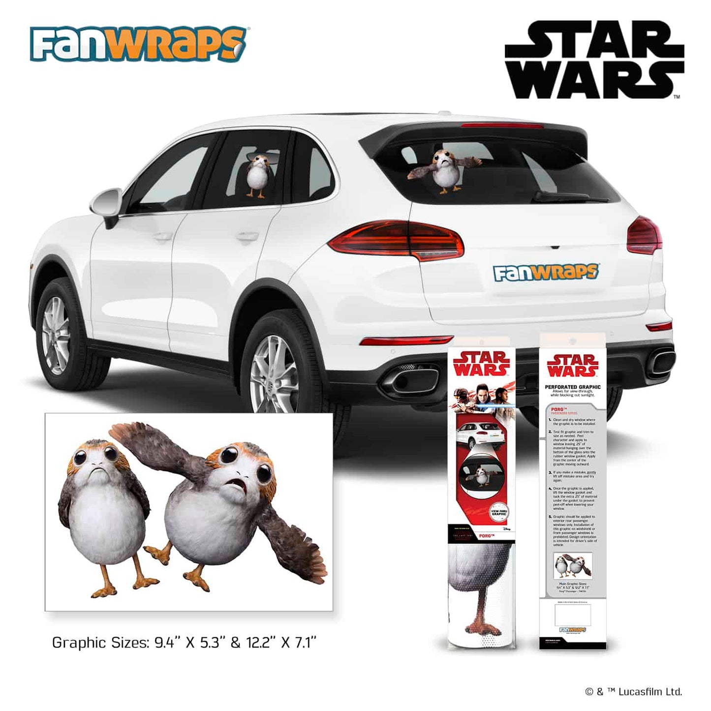 Star Wars Porg Window Decal
