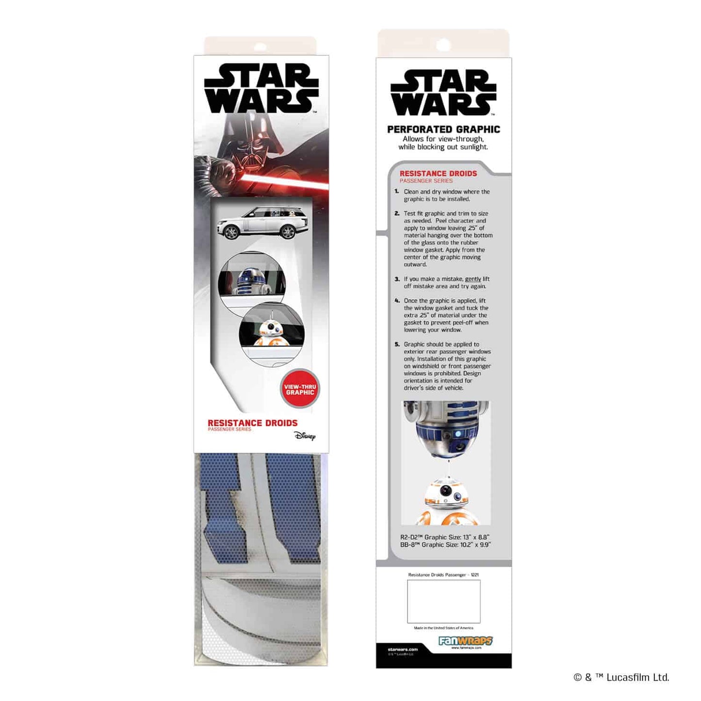Star Wars Droids Window Decals