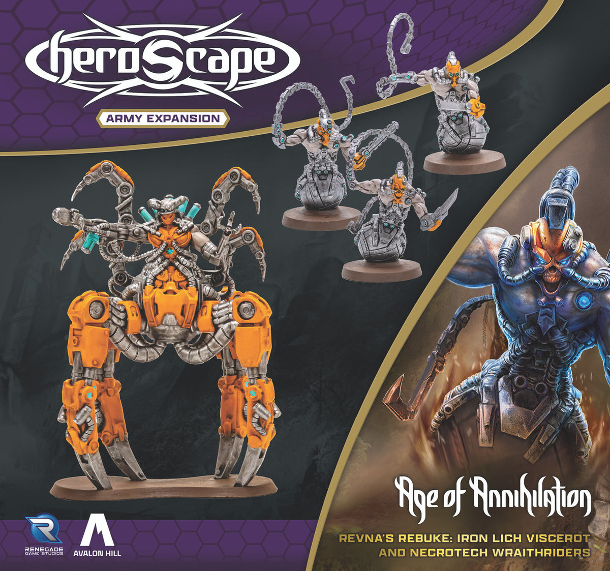 Revna's Rebuke: Iron Lich Viscerot and Necrotech Wraithriders Army Expansion (HeroScape)