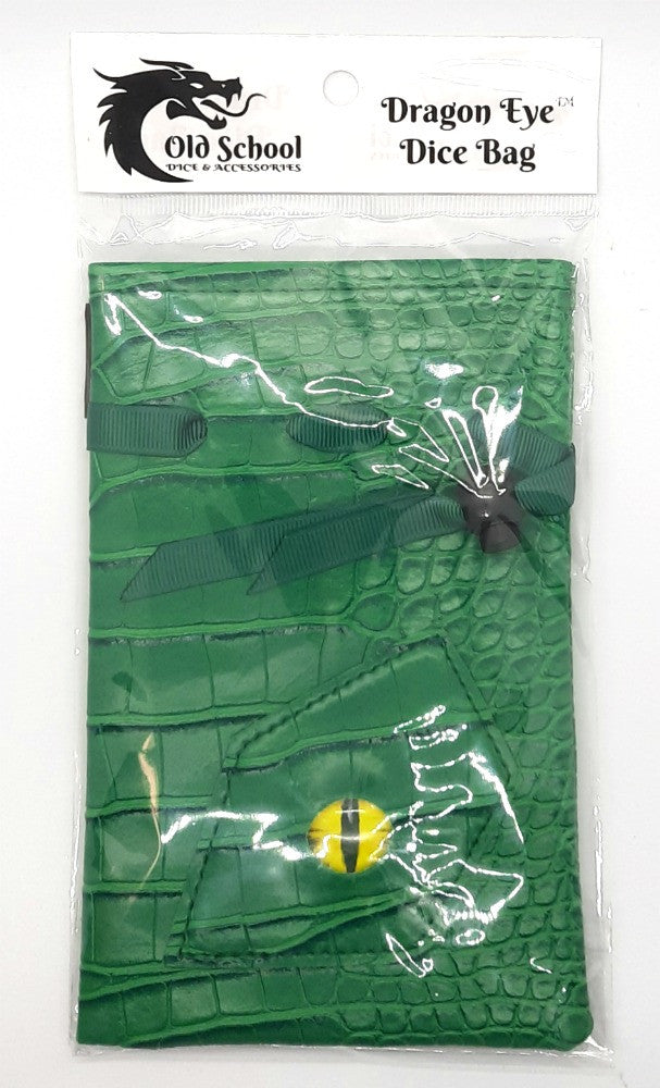 Old School Dice: Dragon Eye Dice Bag - Green Dragon