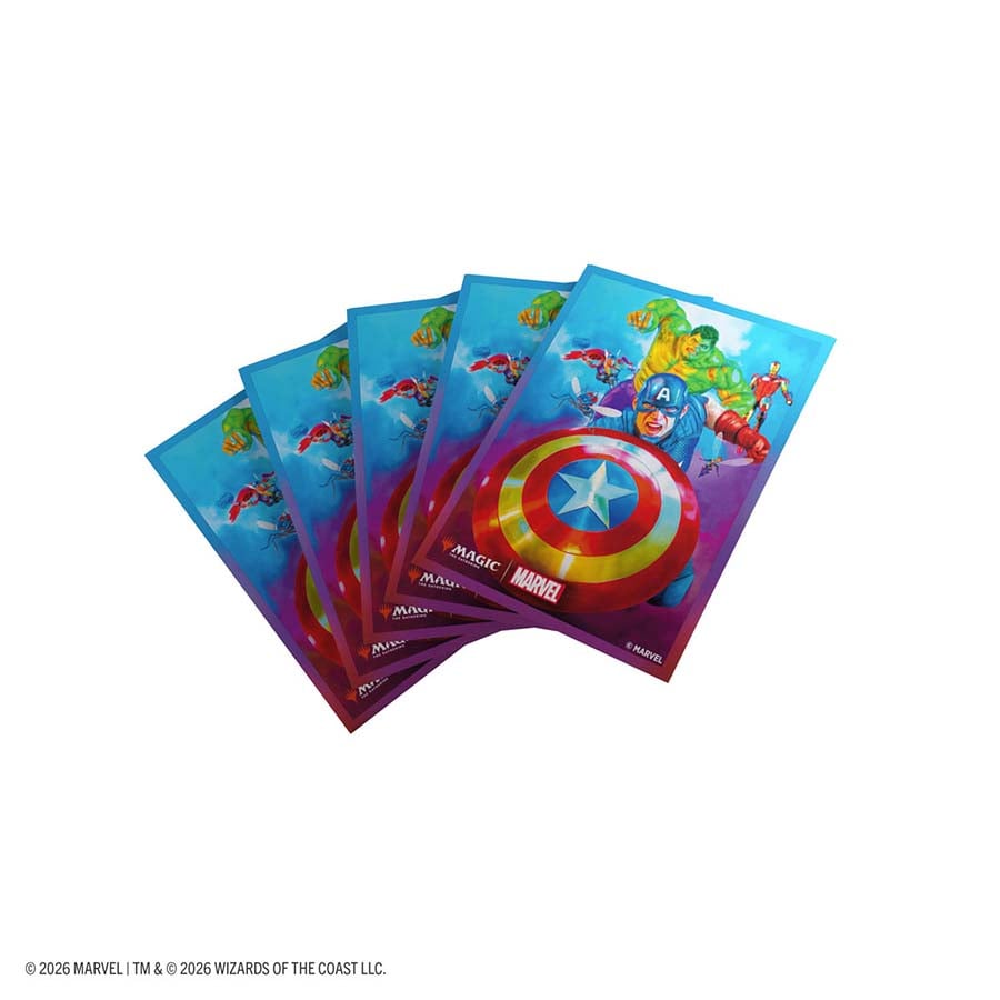 Magic: The Gathering | Marvel Super Heroes Premium Art Sleeves - Captain America, Team Leader