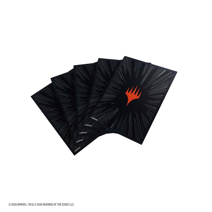 Magic: The Gathering | Marvel Super Heroes Premium Double Sleeving Pack 100: Comic Burst Black