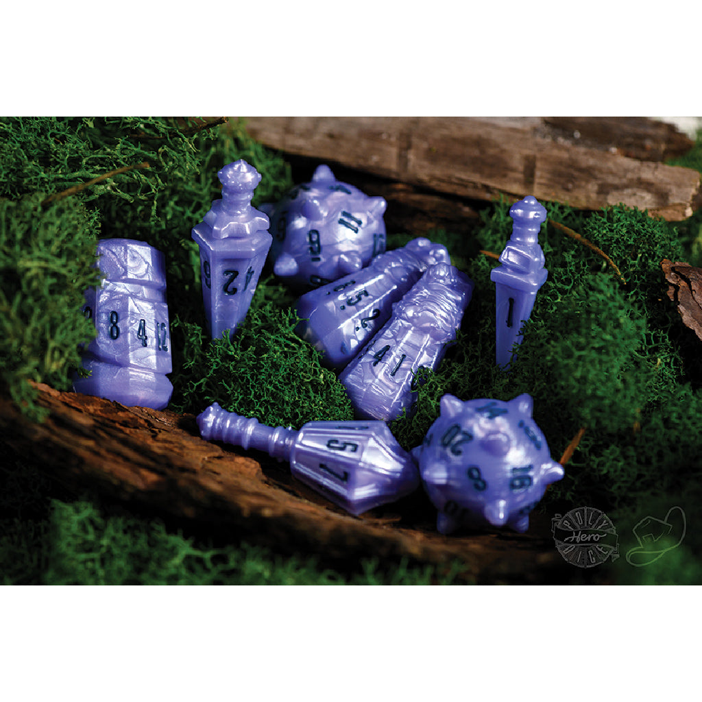 PolyHero Warrior 8 Dice Set Ghost Knight