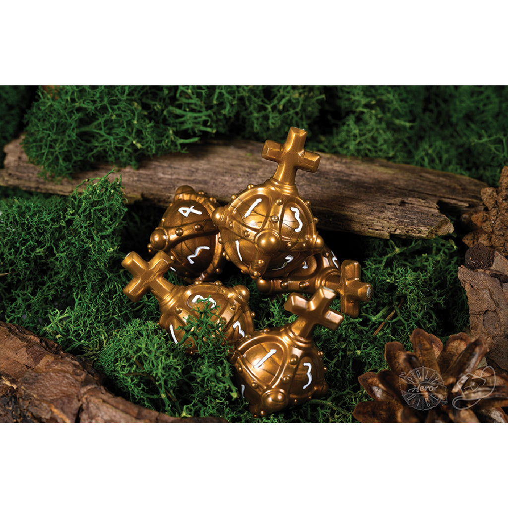PolyHero Cleric 5 d4 Hallowed Hand Grenades Merciful Gold