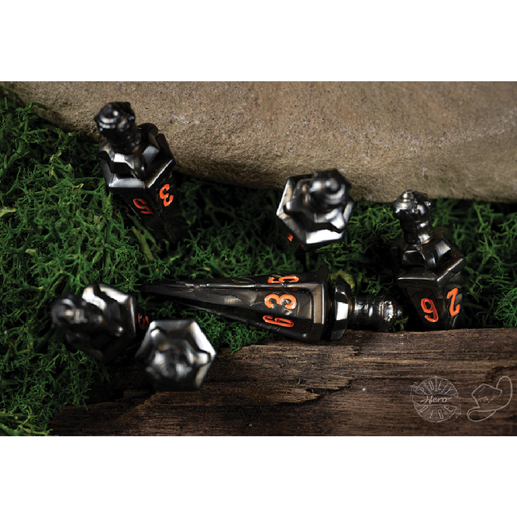 PolyHero Warrior 6d6 Swords Steel
