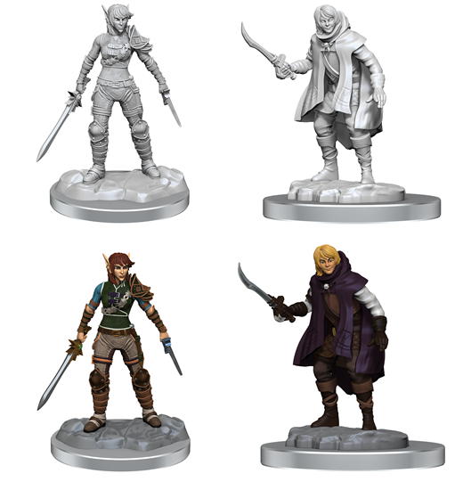 DUNGEONS AND DRAGONS NOLZUR'S MARVELOUS MINIATURES: W19 ELF ROGUE & HALF-ELF ROGUE PROTEGE