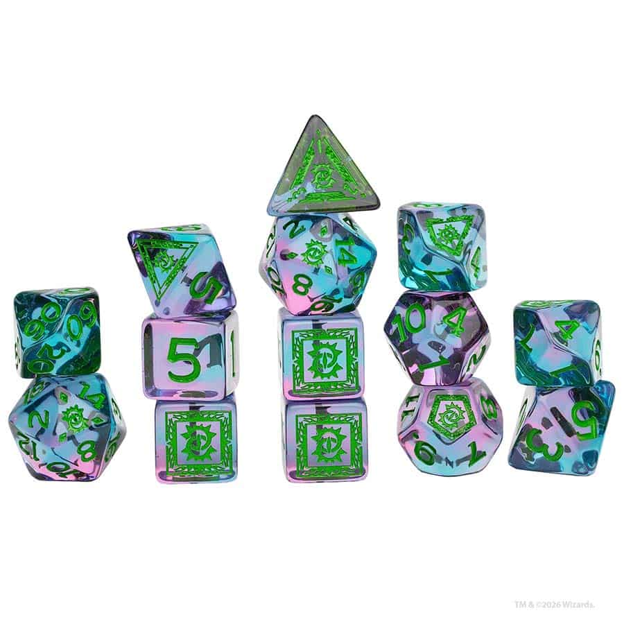 Dungeons and Dragons: Adventurer Dice: Warlock Purple and Green