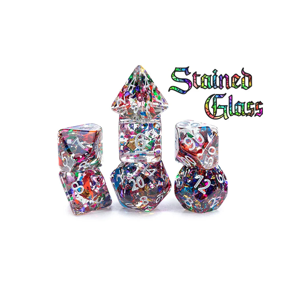 7-Set Cube Inclusion Dice: Stained Glass