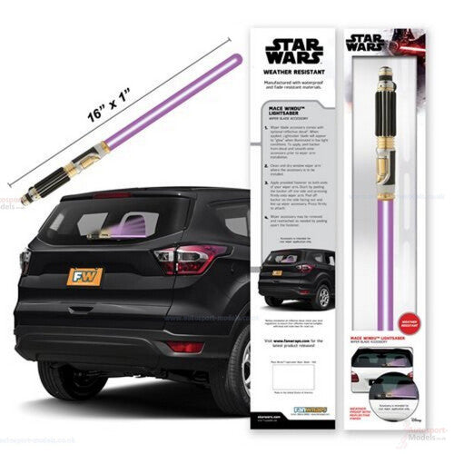 Star Wars Mace Windu Lightsaber Rear Wiper Blade Accessory by FanWraps