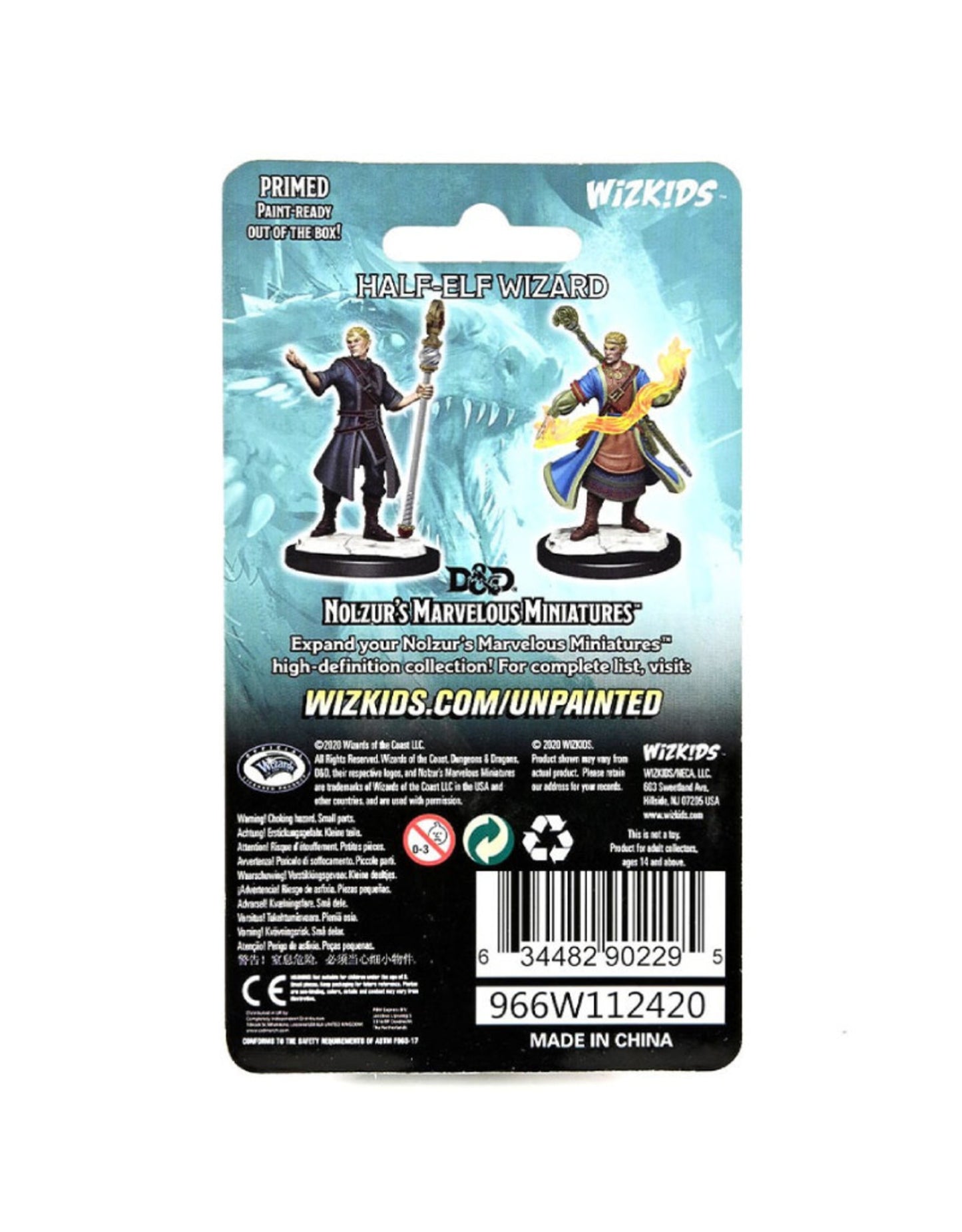 D&D: NMU - HALF-ELF MALE WIZARD (UNPAINTED) MINIATURE