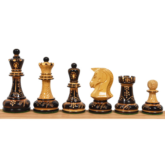 1970s' Dubrovnik Chess Set- Chess Pieces Only - Hand Carved Lacquered Boxwood-3.8" King
