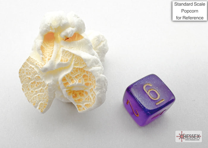 Borealis Mini-hedral Royal Purple/gold Luminary 7-Die