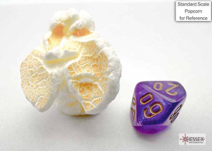 Borealis Mini-hedral Royal Purple/gold Luminary 7-Die