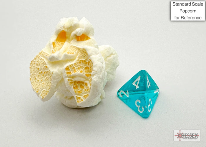 Translucent Mini-hedral Teal/white 7-Die Set