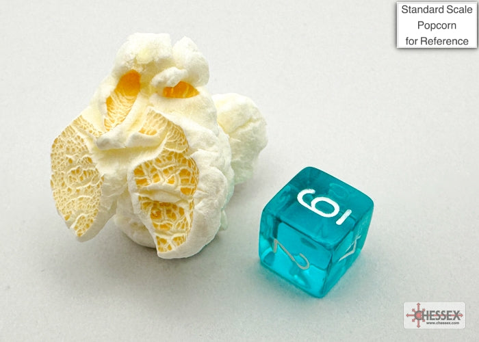 Translucent Mini-hedral Teal/white 7-Die Set
