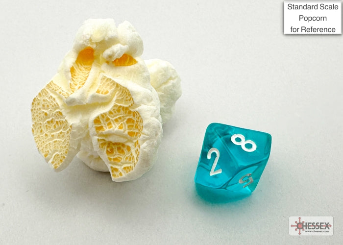 Translucent Mini-hedral Teal/white 7-Die Set
