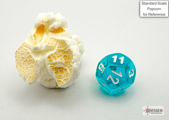 Translucent Mini-hedral Teal/white 7-Die Set
