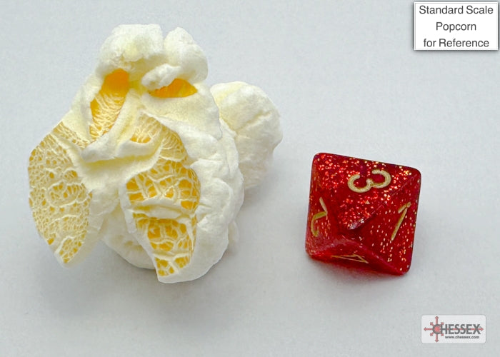 Glitter Mini-hedral Ruby Red/gold 7-Die Set