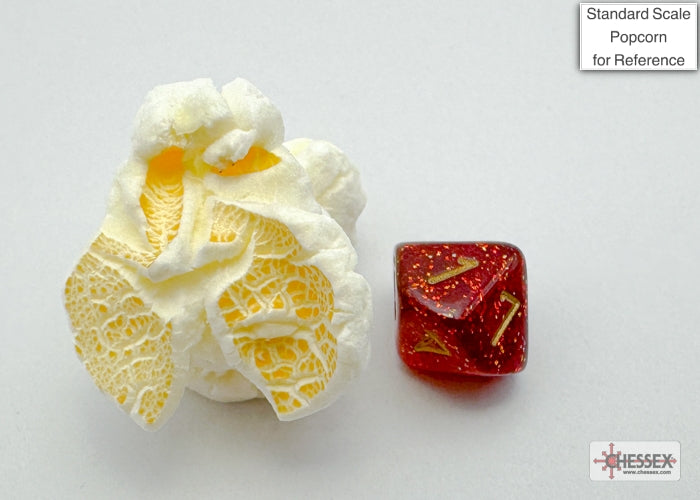 Glitter Mini-hedral Ruby Red/gold 7-Die Set