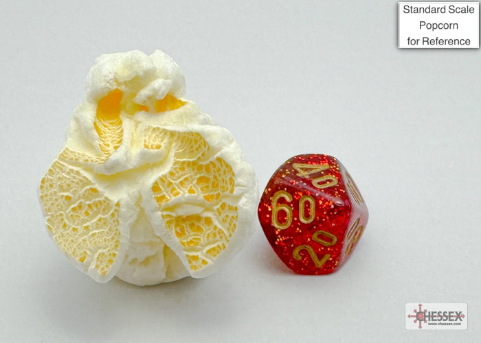 Glitter Mini-hedral Ruby Red/gold 7-Die Set