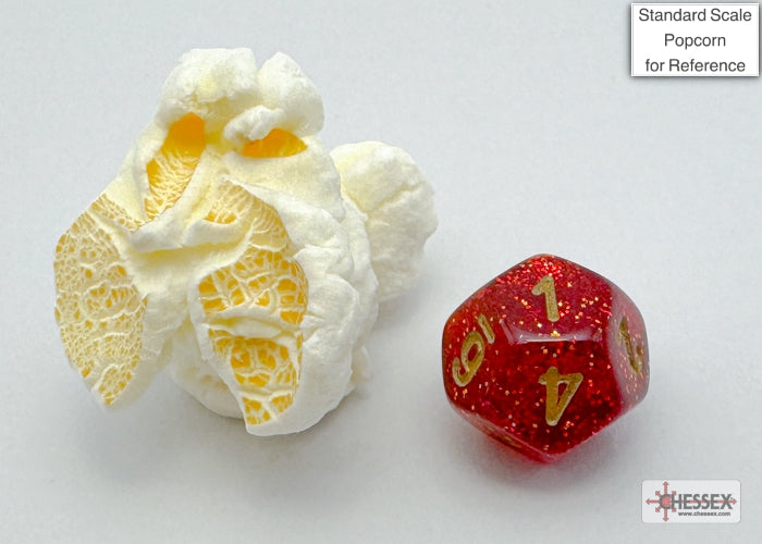 Glitter Mini-hedral Ruby Red/gold 7-Die Set