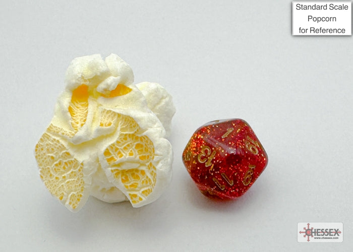 Glitter Mini-hedral Ruby Red/gold 7-Die Set