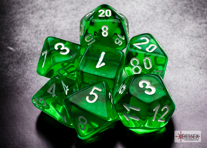 7-Set Mini Translucent Green with White