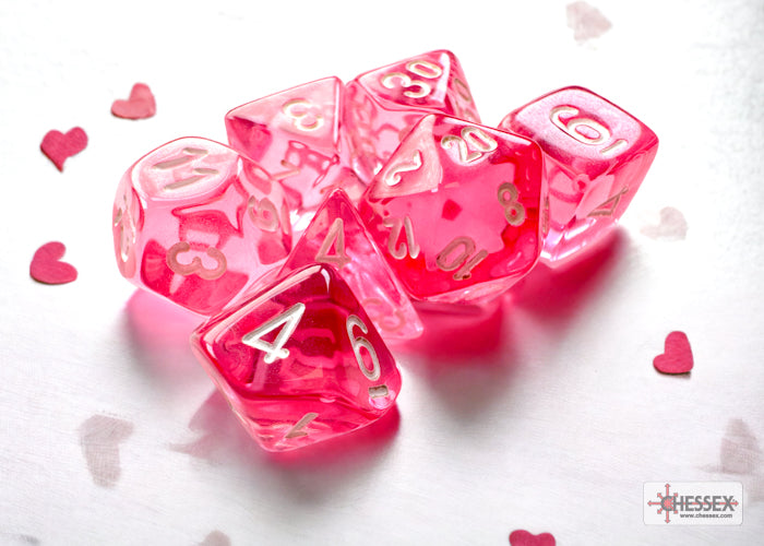 7-Set Mini Translucent Pink with White
