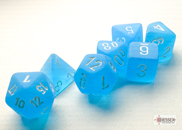 7-Set Mini Frosted Caribbean Blue with White