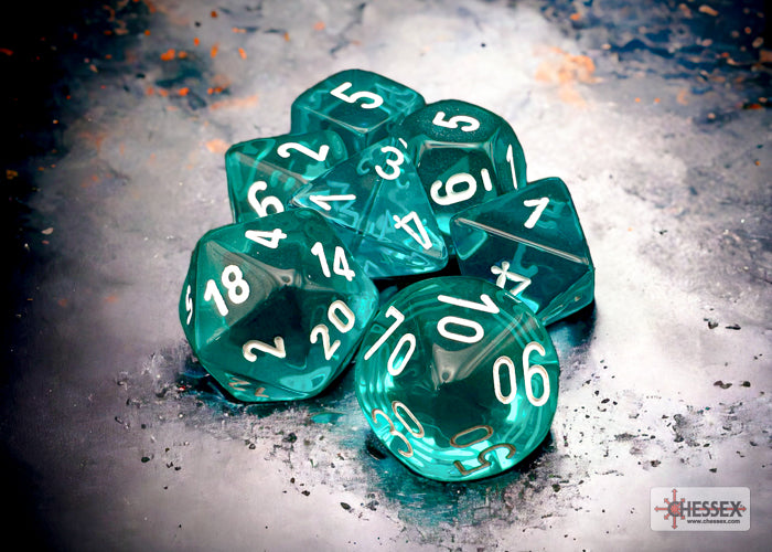7-Set Cube Translucent Teal with White